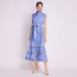 Spot Shot - French Style Palace Hollow Lace A-line Skirt Summer Stand up Collar Look Thin Dress for Women