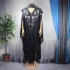 Cross border African European and American dresses, long robes, pearls, chiffon, heavy industry, hot stamping, cannon beads, source manufacturer, in stock+inner skirt