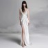 White light wedding dress, bride 2024 new style, welcome veil, French style banquet dress, evening gown, elegant style, annual meeting