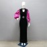 XQY500251 Middle Eastern Muslim Abaya contrasting robe slim zipper velvet dress dress