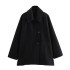 European and American women's French niche woolen coat fashion lapel blend short cape sleeve loose jacket