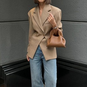 In stock 2024 autumn/winter new cross-border women's clothing fashion temperament solid color luxury thin professional suit jacket