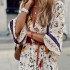 FD313 Spot Fashion Foreign Trade Women's Wear 2024 Autumn/Winter Fashion Printed Bohemian Long Dress