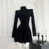 Autumn and winter pile collar, waist cinching, fluffy skirt