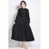 Spot Photo - Versatile Fashion New Product Collar Splicing Lace Lantern Sleeve Shirt+High Waist Half Skirt Set