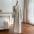 Autumn and winter new fashion style small fragrant style long coat women's lapel warm temperament wool woolen coat 91551