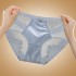 French high-end luxury silk lace mesh hollow waist women's underwear ultra-thin sexy seamless triangle pants for women