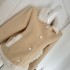 TIDE STUDIOS Sweet Wind Yellow Plush Woolen Coat for Women in Autumn and Winter, Unique Design, Warm cardigan