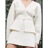 2024 women's cross-border European and American style loose sleeved knitted jacket paired with A-line knitted short skirt, popular in 4 colors to choose from