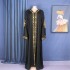 Cross border ethnic style plus size dress, Middle Eastern Muslim style long robe, fashionable V-neck, front and rear rhinestone flared sleeves