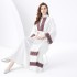 2024 Vacation - Palace Embroidered Tassel Horn Sleeve Retro Long Robe Hoodie Dress Two Piece Set