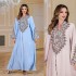 Cross border Middle East Saudi Muslim Rope Embroidered Robe Women's Foreign Trade Abaya Women's Big Robe Elegant Dress New