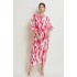 In stock - Miyake Fold Summer New Product Printed Waist Waist Dress Handmade Fold Temperament Skin Covering Long Dress