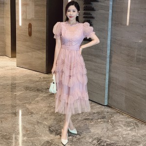 2024 New Summer Lace Style Light Luxury Fashion Cake Sweet Skirt