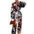 FD1084 in stock 2024 autumn Amazon women's fashion printed long sleeved shirt casual pants two-piece set