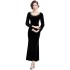 Real time spot French velvet elegant fishtail skirt retro heavy black evening dress slim fit long sleeved dress