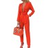 FD002 in stock 2024 Amazon autumn European and American women's sexy and fashionable solid color strap deep V casual jumpsuit