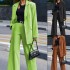 FD1114 in stock 2024 Amazon autumn and winter new item solid color long sleeved women's street photography casual suit two-piece set