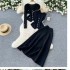 Luxury Collection 2024 Winter Women's Metal Buckle Vest Versatile Knitted cardigan Wide Fashion 3-Piece Set