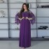 XQY500272 Cross border Middle Eastern Muslim Two piece Robe Fashion Hot Diamond Jalabiya Dress