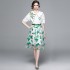 2024 Summer New Fashionable Aging Set Design Sense Top Embroidered Butterfly Mesh Skirt Two Piece Set