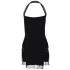 Sexy spicy girl style short skirt 2024 summer new women's clothing hanging neck slit mesh see through wrapped hip dress wholesale