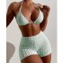 2024 Foreign Trade New Bikini Split Solid Color Swimsuit High Waist Flat Angle Pants Look Thin Bikini Sexy eBay