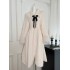 BB BLUE Original Design Hepburn Gold Hairy Coat, Women's Autumn and Winter Medium length Cloak