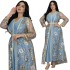 XQY500236 Middle Eastern Arab Muslim Set Dress Spring New sequined woven robe