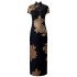 Yige Lira 2024 early spring new product black temperament waist cinching slimming improved cheongsam dress 68420