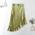 European and American style new high waist slimming irregular slim fit French niche design soft light acetic acid satin half skirt for women