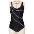 New round shoulder strap adjustable one-piece swimsuit for women cross-border backless swimsuit for women solid color beach wear