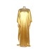 African women's dress cross-border hot selling silk fabric round neck with diamond lace robe source goods