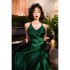 Summer new sexy backless hanging neck style grandmother green temperament fashionable white evening dress dress 67842