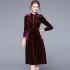 Real time spot new women's slimming and socialite dinner dress, velvet dress