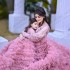 Pink Mom and Daughter's Ball Dress Shooting Princess Long Sleeve Chiffon Cake Dress Mother and Daughter Parent Child Dress Dress