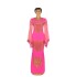 Foreign trade African dresses, fashionable mesh, flared sleeves, rhinestone wrapped buttocks, fish tail, oversized elastic long skirt, source in stock