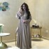 XQY500062 Independent Station jalabiya Foreign Trade Diamond studded Ribbon Loose Large Swing Skirt Musilm Robe Female