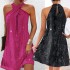 ON01217-1 in stock 2023 summer new cross-border women's fashion temperament hanging neck off shoulder sexy sequin dress