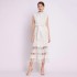 Spot Shot - French Style Palace Hollow Lace A-line Skirt Summer Stand up Collar Look Thin Dress for Women