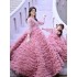 Pink Mom and Daughter's Ball Dress Shooting Princess Long Sleeve Chiffon Cake Dress Mother and Daughter Parent Child Dress Dress