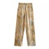 2023 Spring New Tie Dyeing Silk Texture Printed Shirt Set with Middle Waist Straight Leg Pants for Foreign Trade