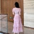 2024 Summer New Product Elegant Starry Sky slimming Gentle Wind Lace Fairy Dress Tea Break Dress