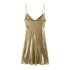 Foreign Trade 2024 Spring New European and American Fashion Style Low Neck Bareback Metal Strap Dress for Women