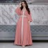 XQY500366 Cross border Muslim Women's Hot Diamond Light Luxury Dress Glossy Satin Elegant Abaya Dress