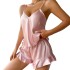 Danilin Ice Silk Sleepwear Women's Sexy Strap Shorts Two Piece Set Home Clothes Summer Imitation Silk Sleeping Skirt