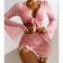 2024 New European and American Conservative Four piece Solid Color Tassel Hoodie Mesh Short Skirt Bikini Wholesale Swimsuit Women