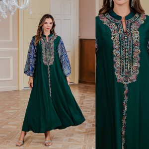 Cross border foreign trade, Middle Eastern robe women's clothing, Muslim robe women's long skirt embroidery, new temperament dress, evening dress