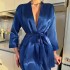 Sexy solid color jumpsuit summer thin breathable suspender dress for home wear, new ice silk pajamas for women