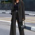 FD1114 in stock 2024 Amazon autumn and winter new item solid color long sleeved women's street photography casual suit two-piece set